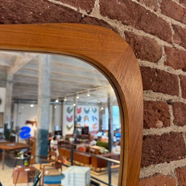 Irregularly shaped teak mirror, Denmark 1960