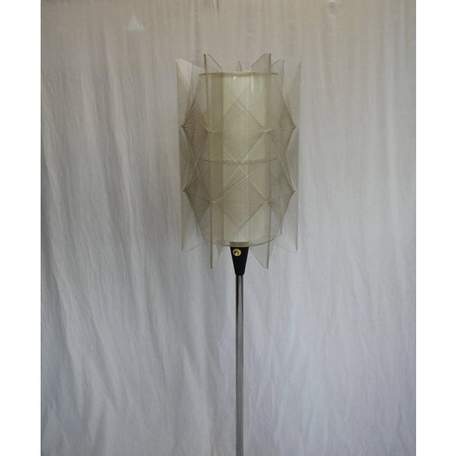 Mid-Century Czechoslovakian Floor Lamp in Nylon and Metal, 1950s For Sale - Image 13 of 18