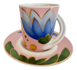 Artist Espresso Cup and Saucer by Ivan Rabuzin for Rosentha,l 1993, Set of 2