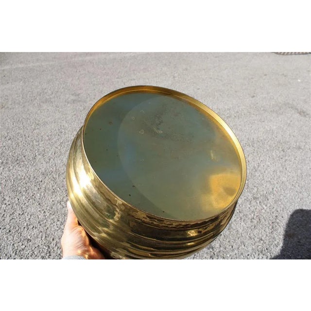 1970s Round Solid Brass Plant Holder, Italy, 1970s For Sale - Image 5 of 8