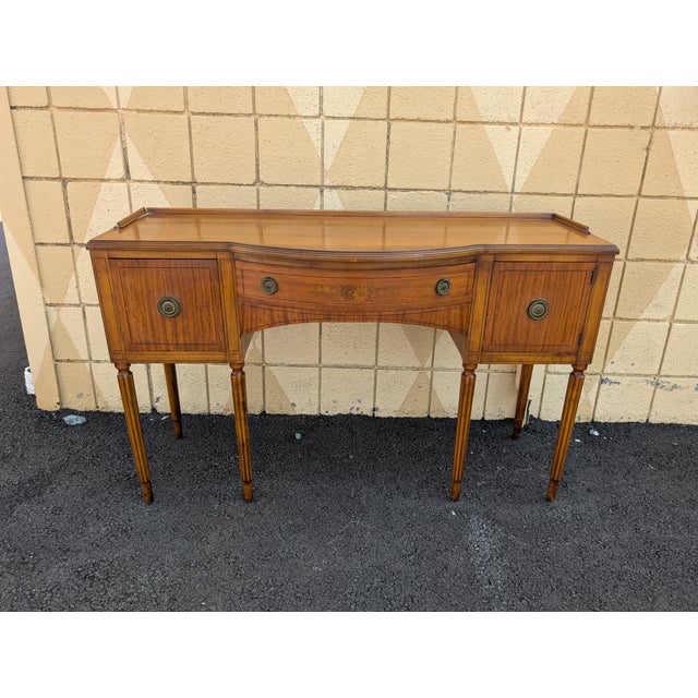 Mid 20th Century Hepplewhite Style Mahogany Bow Front Sideboard For Sale - Image 12 of 18