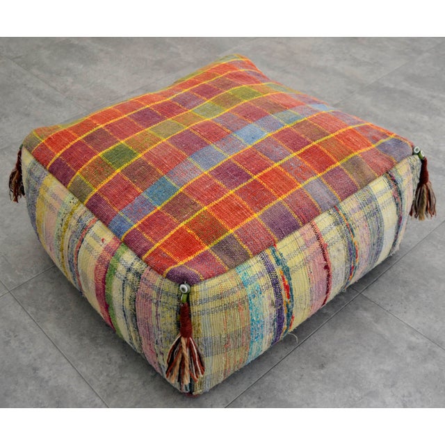 Hand Woven Kilim Floor Cushion Turkish Sitting Pillow 22 X 22