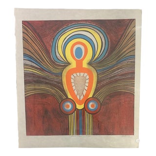 Clay Walker "Angel Flapping Wings" Woodcut/Relief 1960s For Sale