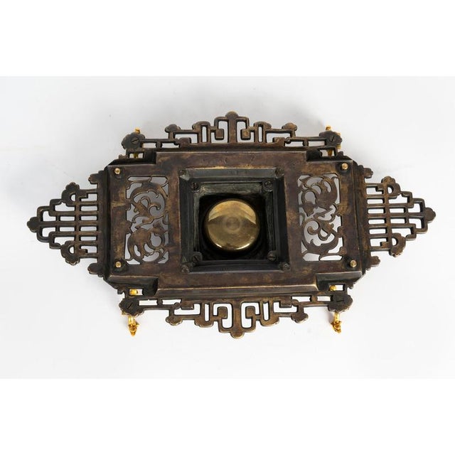 Black Napoleon III Patinated and Gilded Bronze Inkstand, 1800s For Sale - Image 8 of 9