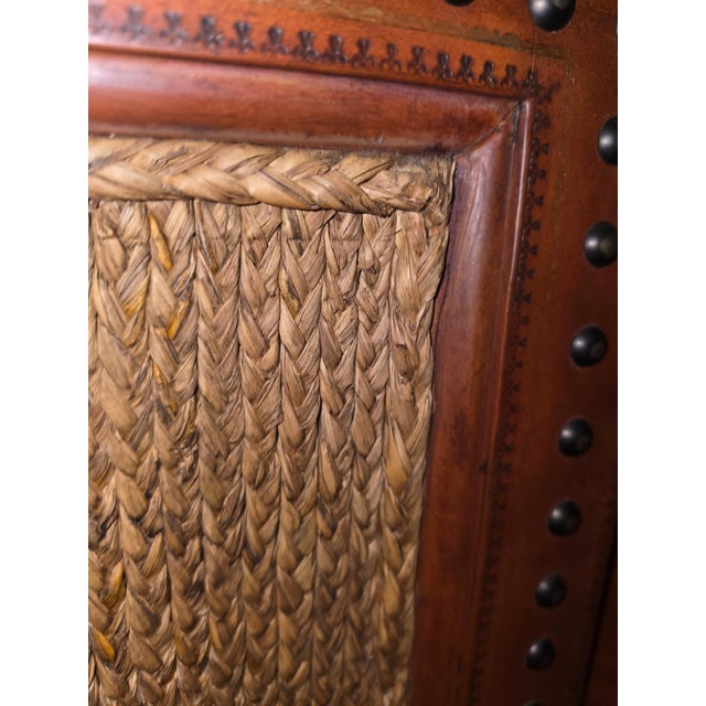 Brass Vintage Maitland-Smith Hand Made Three-Panel Mirrored Woven Room Divider Screen For Sale - Image 8 of 11
