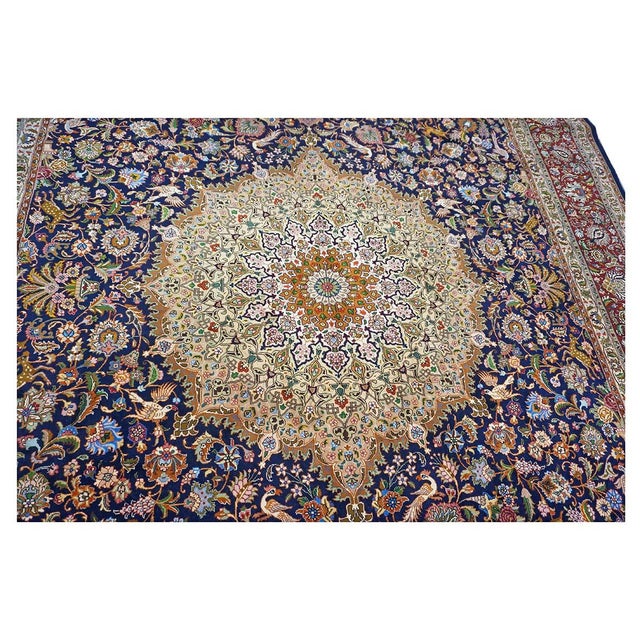 Antique Persian Tabriz 10 x 16 Ivory & Brown Handmade Area Rug #1143508