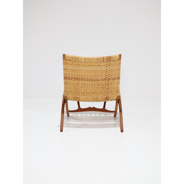 JH512 Folding Chair in Rattan and Oak by Hans J. Wegner for Johannes Hansen, Denmark, 1950s For Sale - Image 4 of 18