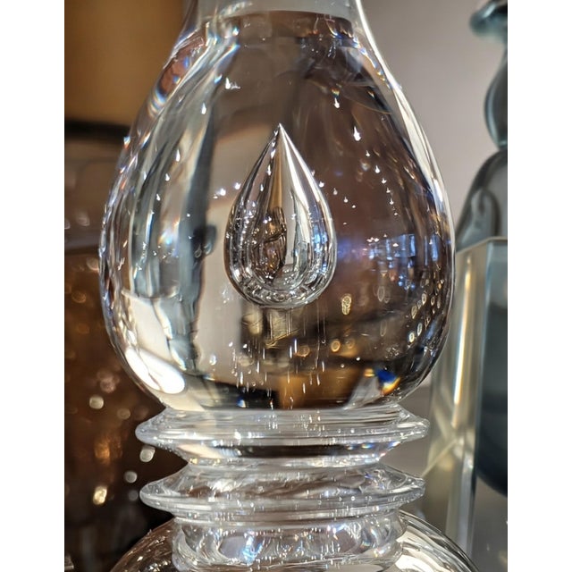 Mid-Century Modern Steuben Crystal Baluster Candlestick With Air-Trap Detail For Sale - Image 3 of 15