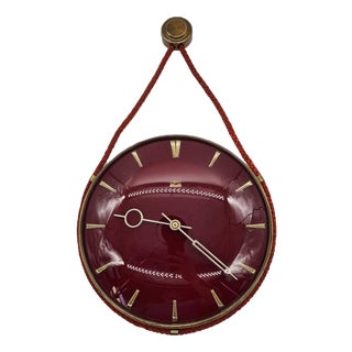 Ruby-Colored Wall Clock from UPG Halle, East Germany, 1960s-1970s For Sale