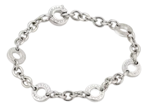 Bvlgari 18k White Gold 6 Circle Charm Bracelet