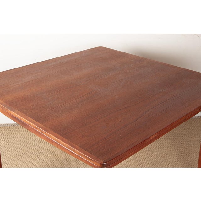 Danish Teak Model 592 Square Extendable Dining Table by Arne Vodder for Sibast, 1960 For Sale - Image 14 of 16