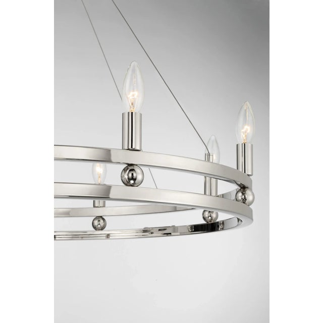 2020s Ashland 8-Light Statement Round Nickel Chandelier For Sale - Image 5 of 9