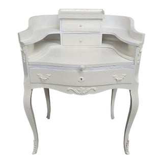 Late 19th Century Petite French Shabby Chic Secretary Desk For Sale