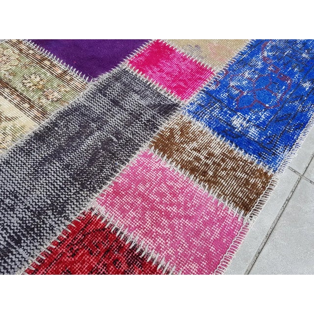 Textile Mid 20th Century Geometric Anatolian Wool Runner For Sale - Image 7 of 10