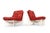 Late 20th Century Late 20th Century Pair of Space Age Lounge Chairs in Red Floral Upholstery For Sale - Image 5 of 10