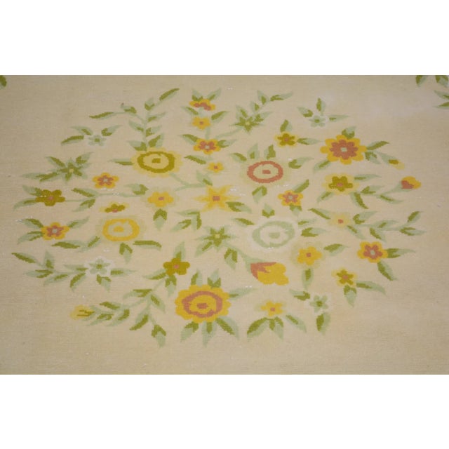 1960s Vintage Chinese Art Deco Hand Knotted Wool Rug, 9'8'' X 10'3'' For Sale - Image 5 of 6