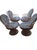 Vintage Russell Woodard Spun Style Fiberglass Patio Set Round Table Base Glass Top 4 Armchairs With Cushion Style: Mid...