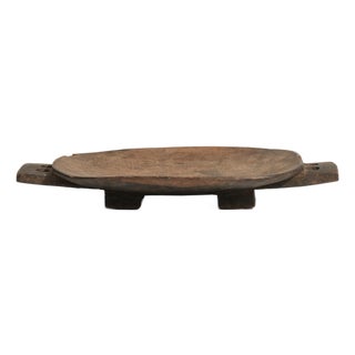 Mid 20th Century Mali Brutalist Brown Wood Platter For Sale