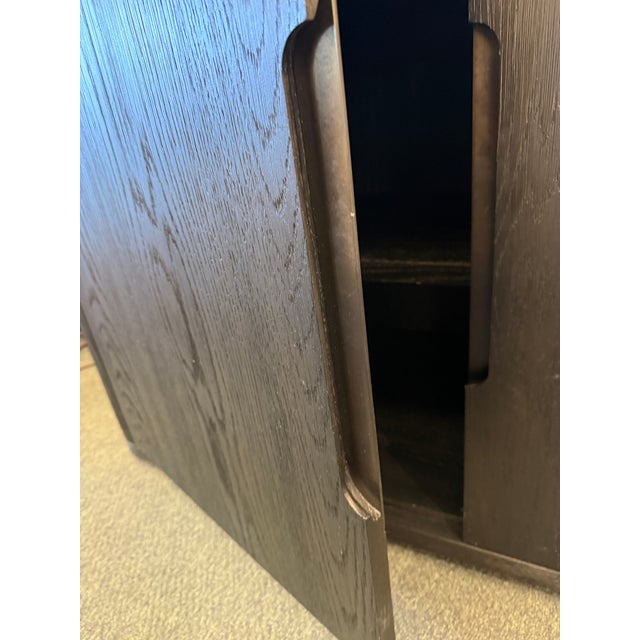 Restoration Hardware Breton Double-Door Sideboard, Black Oak With Bronze For Sale - Image 9 of 12