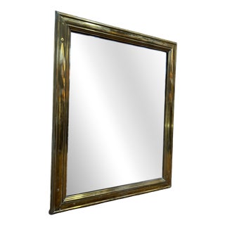 Antique Brass Bistro Mirror, 1900s For Sale