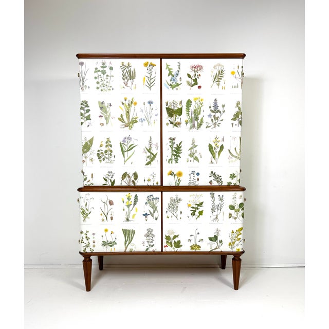 1950's Swedish Cabinet With Nordens Flora Illustrations For Sale - Image 10 of 10