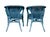 Mid-Century Modern Blue Painted Wicker Armchairs, 1950, Set of 2 For Sale - Image 3 of 7