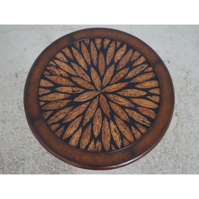 Traditional Round Modern Regency Style Pedestal Occasional Table For Sale - Image 3 of 12