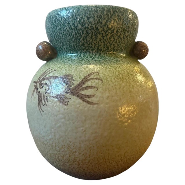 This rare 1930s Italian ceramic vase by Iama Albisola is a vibrant example of the Futurist influence on Art Deco pottery....
