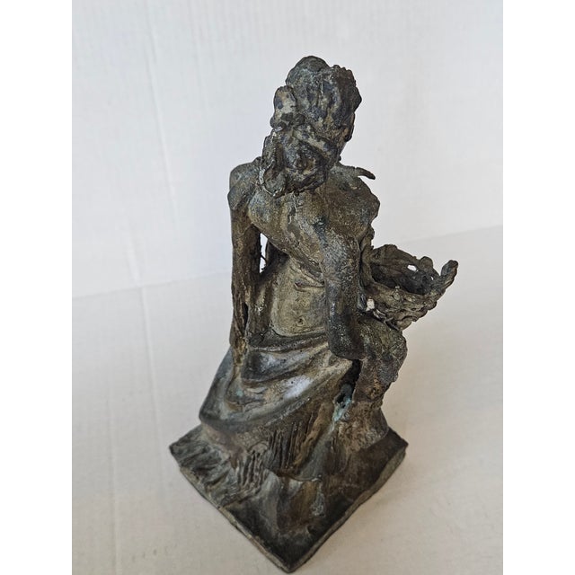 Metal Luis Sanguino Bronze Sculpture Mujer Castiza Con Canasta For Sale - Image 7 of 8