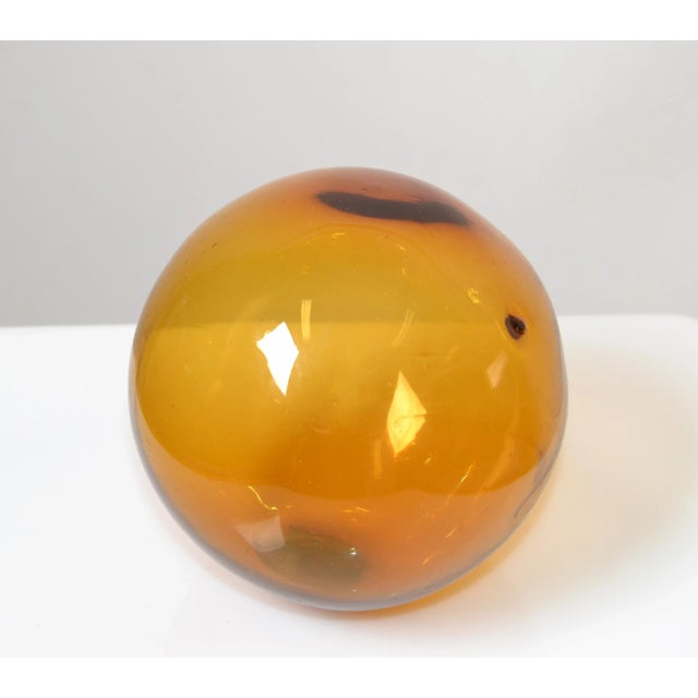Tall Mid-Century Modern Amber Hand Made Blown Art Glass Vessel, Vase by Blenko For Sale - Image 9 of 13