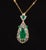 Late 20th Century Gia Natural 4.10Cts Emerald Diamond Solid 18k Gold Pendant Necklace For Sale In Dallas - Image 6 of 15