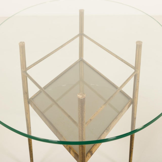 Gio Ponti Mid-Century Italian Glass and Brass Table in the style of Gio Ponti, 1970s For Sale - Image 4 of 12