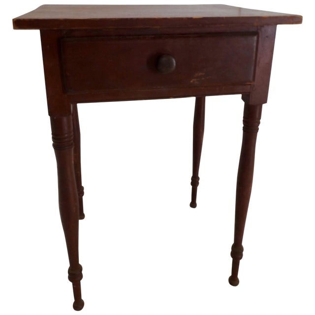 19th Century Primitive Red Working Table For Sale