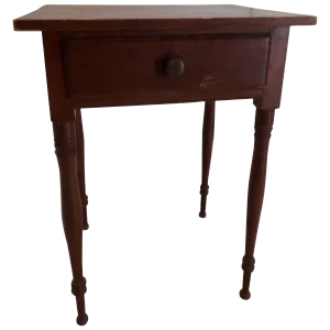 19th Century Primitive Red Working Table