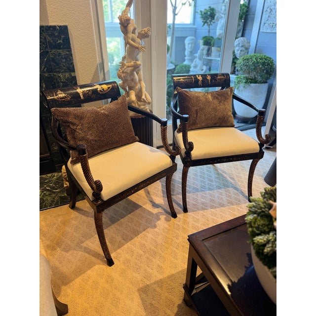 Rose Tarlow Chinoiserie Rope-Twist Armchairs – Pair For Sale - Image 9 of 9