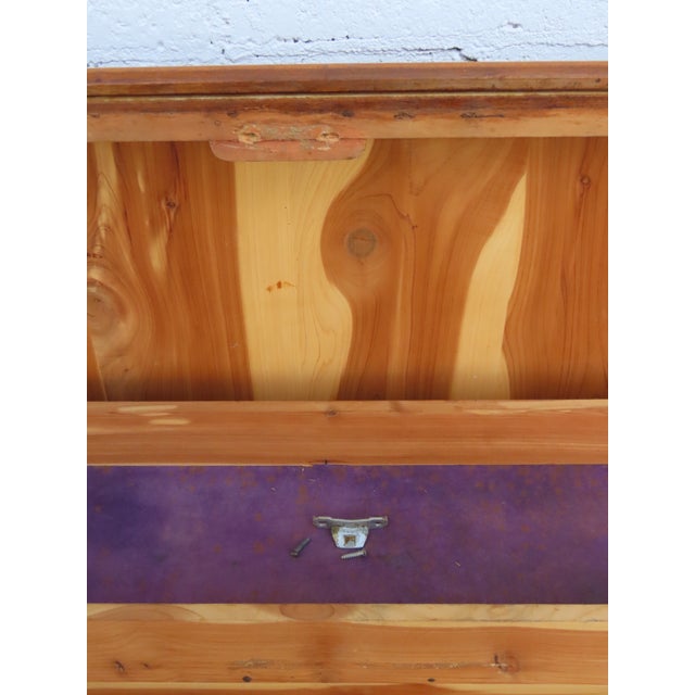 Cavalier Art Deco Waterfall Inlay Small Cedar Chest Blanket Trunk 6884 For Sale - Image 10 of 12