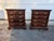 Pair of Vintage American Drew Chippendale Style Cherry Bedside Chests/ Nightstands. Features four drawers, brass pulls....