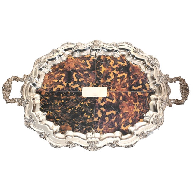 Victorian Silver-Plated Butlers Tray For Sale