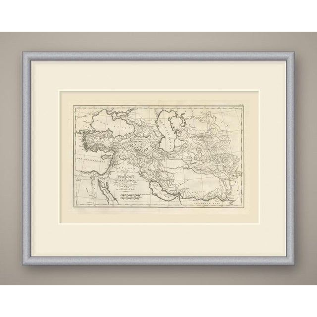 An original copper engraved map, uncolored, of the lands crossed by Alexander the Great. It reaches from Egypt, the...