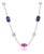 Diamond, Pink & Blue Sapphire Necklace For Sale