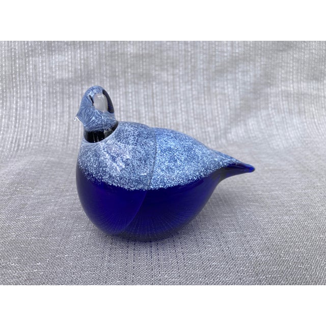 Modern Vintage Taikayon Blue Glass Bird Figure, Finland For Sale - Image 3 of 11