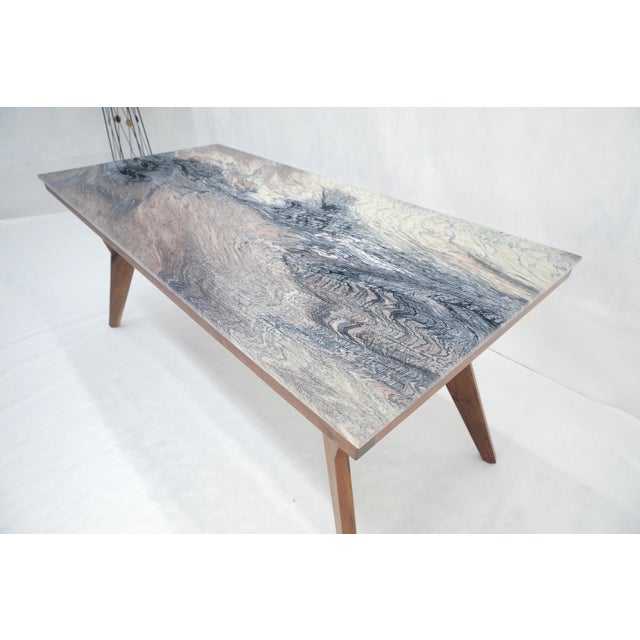 Solid Oiled Walnut Frame 3/4" Thick 32x67 Marble Top Dining Conference Table