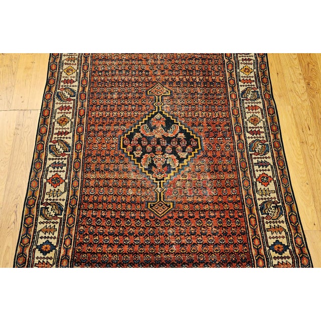 Antique Malayer Rug, Hand-Knotted Wool, Paisley Pattern, 4x6, Brick Red & Ivory For Sale - Image 11 of 17