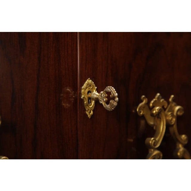 Aldo Tura Lacquered Goatskin, Rosewood and Brass Italian Bar Cabinet, 1950s For Sale - Image 11 of 18