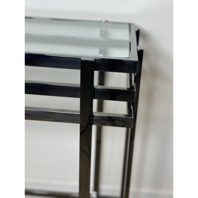 Silver Smoked Silver Metal Console Table, 2000s For Sale - Image 8 of 12