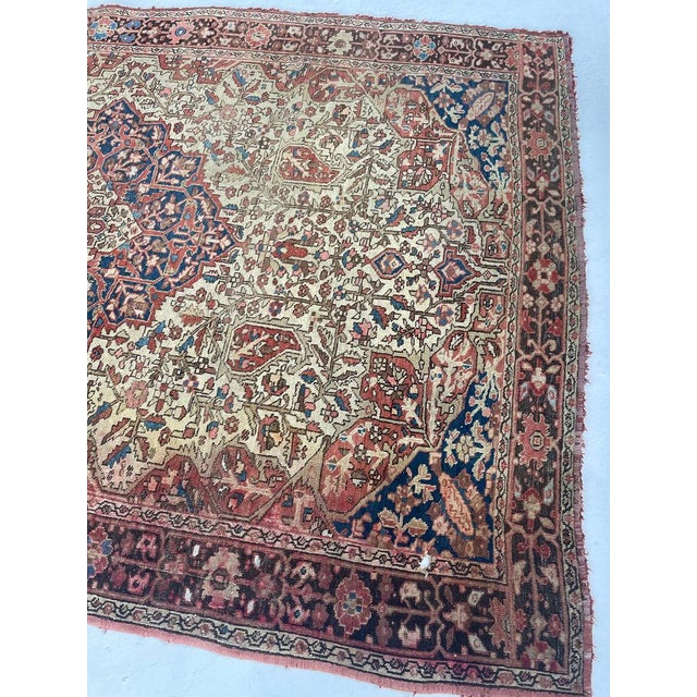 Antique Ferahan Sarouk Soft Rust Rug 4.4 x 6.4 For Sale - Image 9 of 12