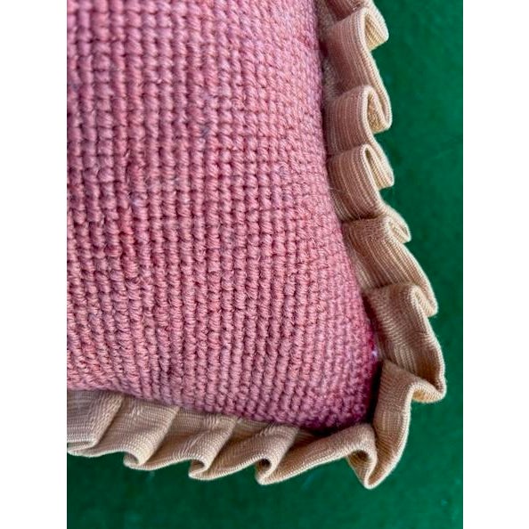 Textile Vintage Floral Bouquet Needlepoint Pillow For Sale - Image 7 of 11