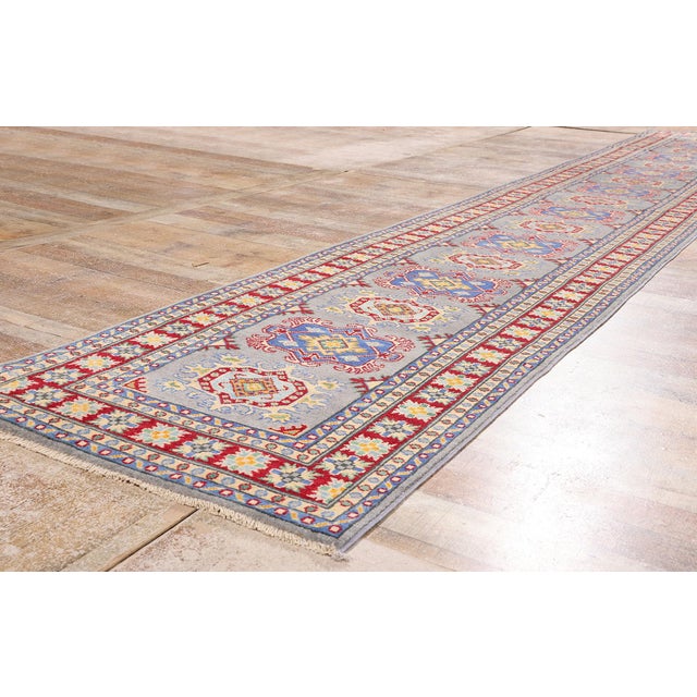 Vintage Pakistani Kazak Rug, 02'09 X 17'00 For Sale - Image 9 of 12