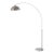 1960s Adjustable Luna Bella Floor Lamp - Mid Century Modern Arc Lamp, Dimmable, Hemi-Sphere Satin Nickel White Shade, White Round Marble Base For Sale