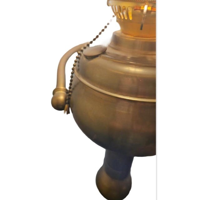 C Gray Chandlers 1882 Scotland Green Cased Glass Brass Gimble Wall Mount Lamp For Sale - Image 18 of 18